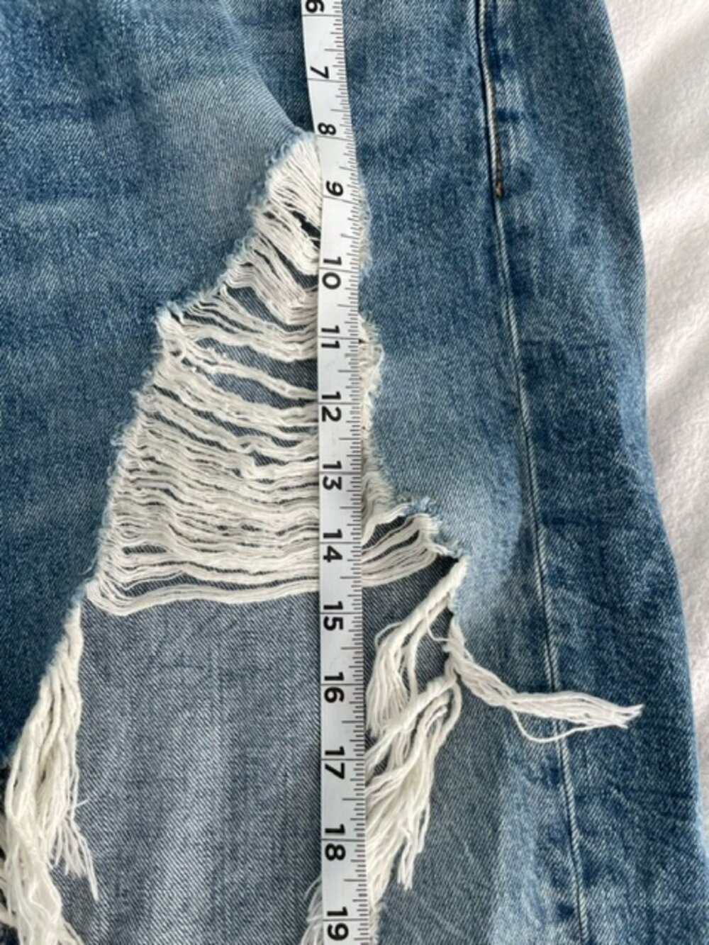 R13 Skirt Distressed Destroyed Norbury Jasper Denim Blue Jean Sz 28 Grunge $450 - Picture 10 of 16